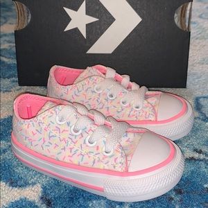 Converse All Star Infant Pink Sprinkle Shoes New
